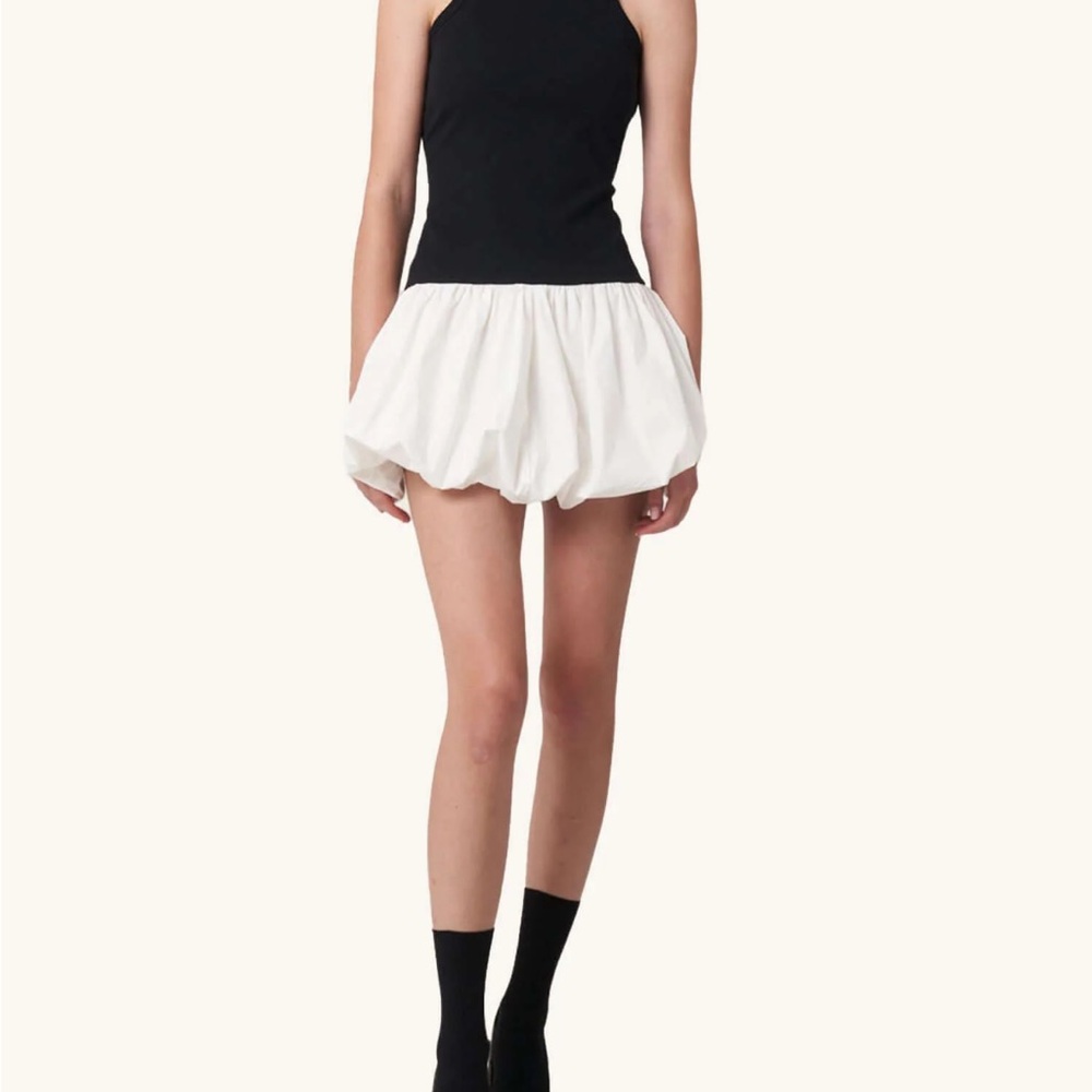 Black and White Halter Dress